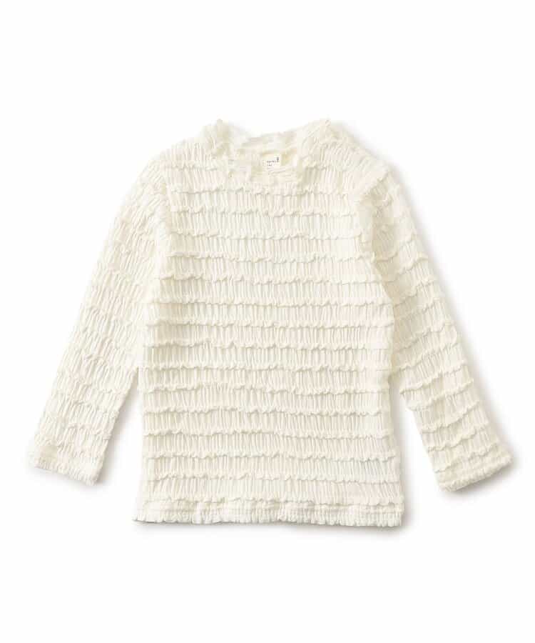 日本童裝 apres les cours 荷葉邊提花上衣 80-140cm 女童款 秋季 TOPS