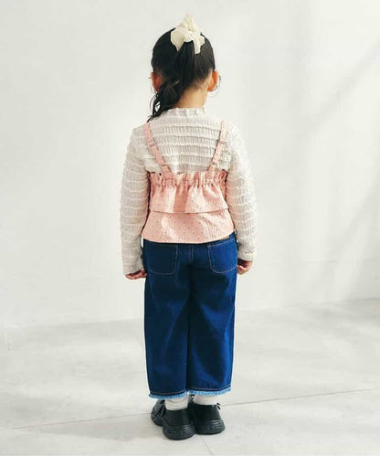 日本童裝 apres les cours 荷葉邊提花上衣 80-140cm 女童款 秋季 TOPS