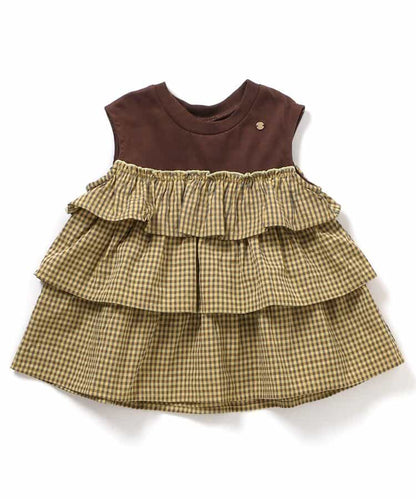 日本童裝 apres les cours 層疊背心上衣 80-140cm 女童款 秋季 TOPS 聖誕紅/新年紅