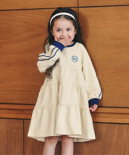 日本童裝 apres les cours 波浪層疊連身裙 80-140cm 女童款 秋季 DRESSES
