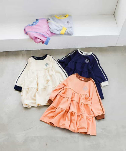 日本童裝 apres les cours 波浪層疊連身裙 80-140cm 女童款 秋季 DRESSES