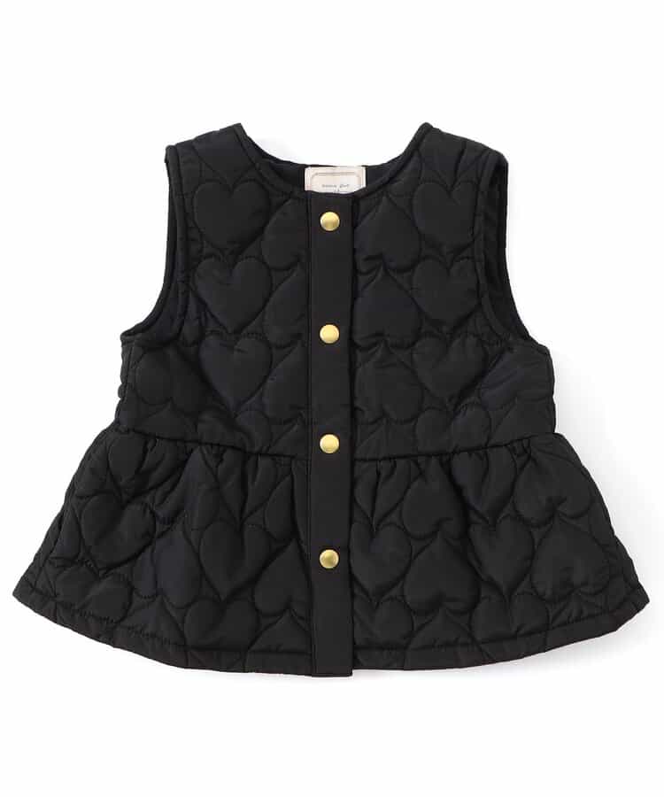 日本童裝 apres les cours 心型絎縫荷葉邊夾棉背心外套 80-140cm 女童款 秋季 OUTERWEAR