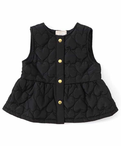 日本童裝 apres les cours 心型絎縫荷葉邊夾棉背心外套 80-140cm 女童款 秋季 OUTERWEAR