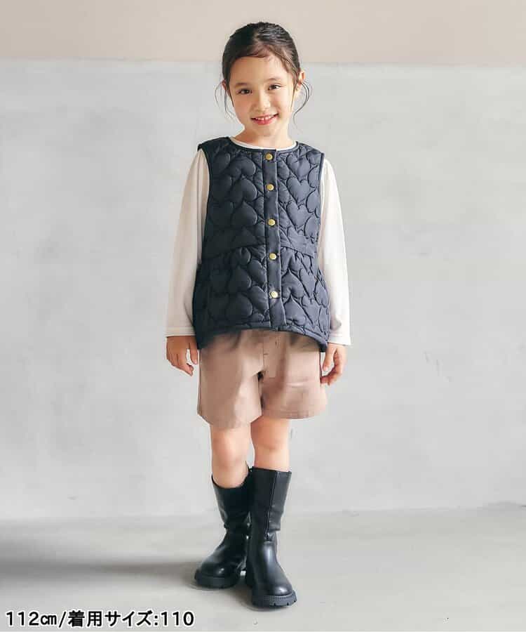 日本童裝 apres les cours 心型絎縫荷葉邊夾棉背心外套 80-140cm 女童款 秋季 OUTERWEAR