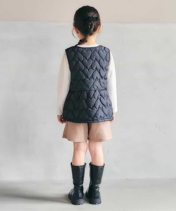 日本童裝 apres les cours 心型絎縫荷葉邊夾棉背心外套 80-140cm 女童款 秋季 OUTERWEAR
