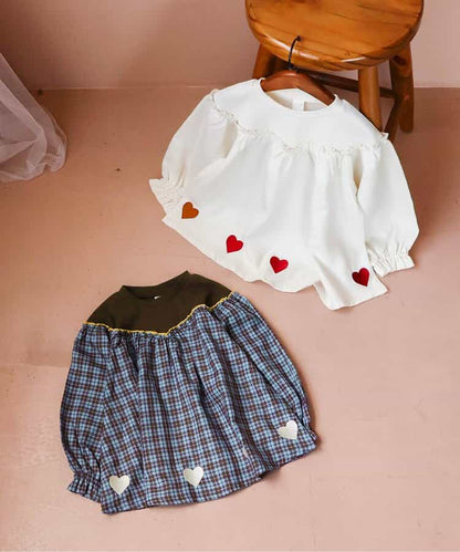 日本童裝 apres les cours 羅紋心型刺繡上衣 90-140cm 女童款 秋季 TOPS