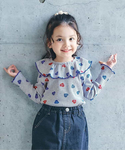 日本童裝 apres les cours 華夫格紋大領上衣 80-140cm 女童款 秋季 TOPS