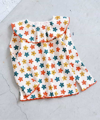 日本童裝 apres les cours 華夫格紋大領上衣 80-140cm 女童款 秋季 TOPS