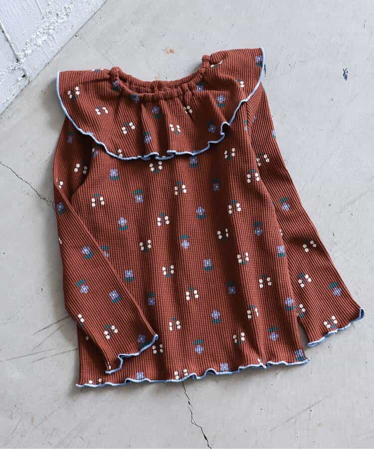 日本童裝 apres les cours 華夫格紋大領上衣 80-140cm 女童款 秋季 TOPS