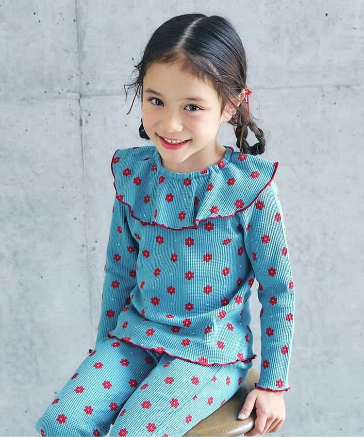 日本童裝 apres les cours 華夫格紋大領上衣 80-140cm 女童款 秋季 TOPS
