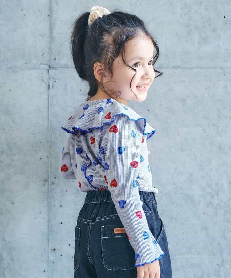 日本童裝 apres les cours 華夫格紋大領上衣 80-140cm 女童款 秋季 TOPS