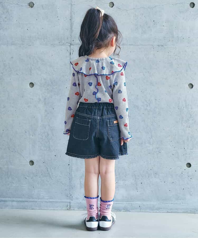 日本童裝 apres les cours 華夫格紋大領上衣 80-140cm 女童款 秋季 TOPS