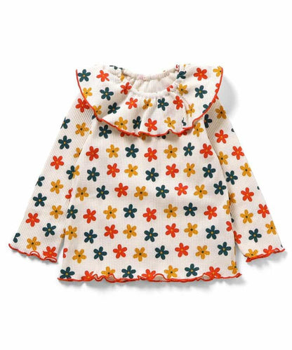 日本童裝 apres les cours 華夫格紋大領上衣 80-140cm 女童款 秋季 TOPS