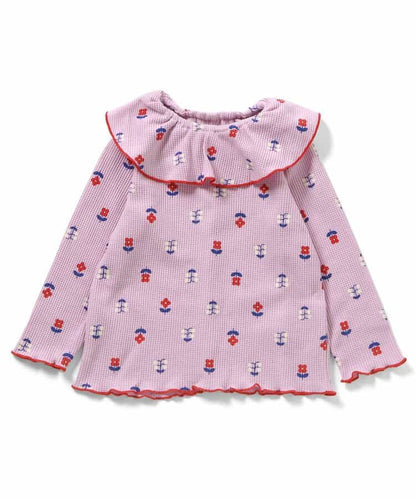 日本童裝 apres les cours 華夫格紋大領上衣 80-140cm 女童款 秋季 TOPS