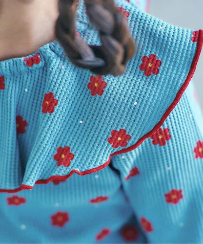 日本童裝 apres les cours 華夫格紋大領上衣 80-140cm 女童款 秋季 TOPS