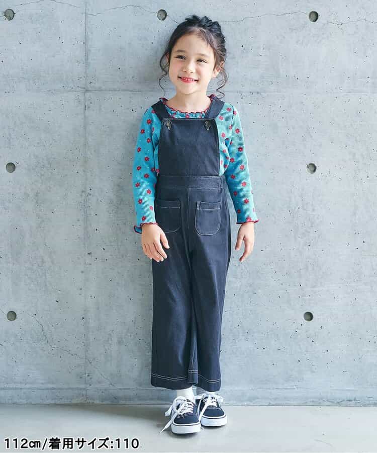日本童裝 apres les cours 華夫格紋荷葉邊領上衣 80-140cm 女童款 秋季 TOPS 聖誕紅/新年紅