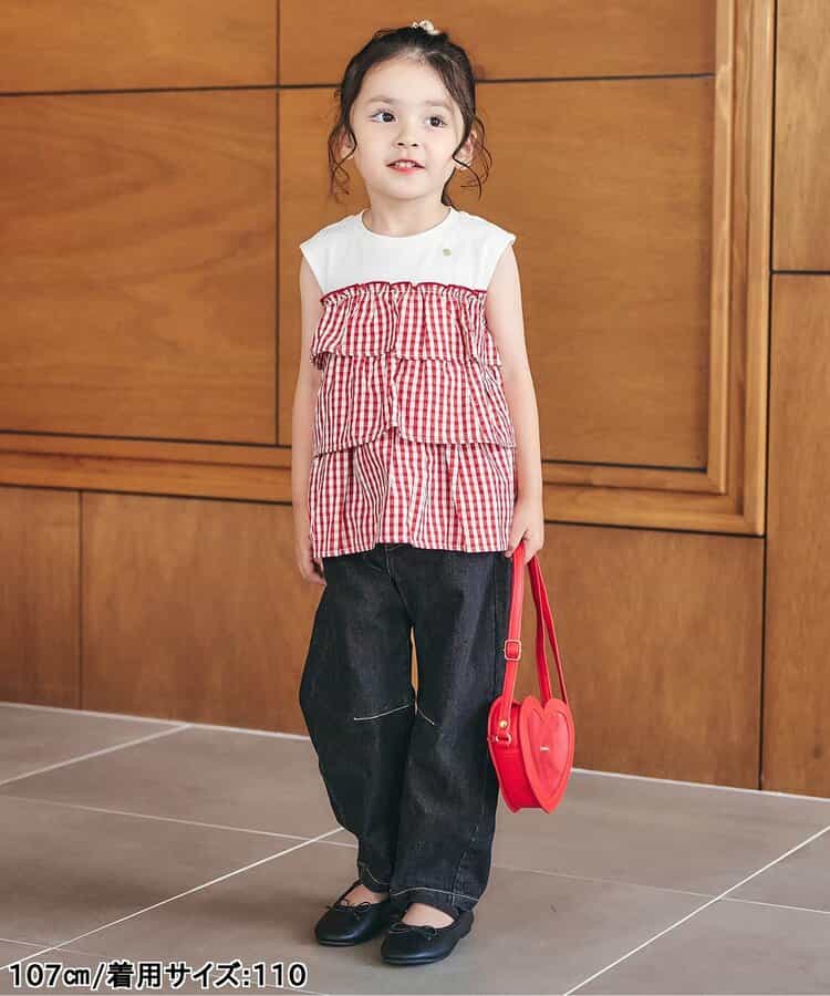 日本童裝 apres les cours 心型口袋長褲 80-140cm 女童款 秋季 PANTS 聖誕紅/新年紅