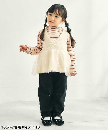 日本童裝 apres les cours 心型口袋長褲 80-140cm 女童款 秋季 PANTS 聖誕紅/新年紅