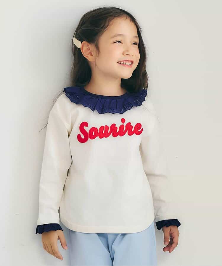 日本童裝 apres les cours 蕾絲領袖口上衣 80-140cm 女童款 秋季 TOPS