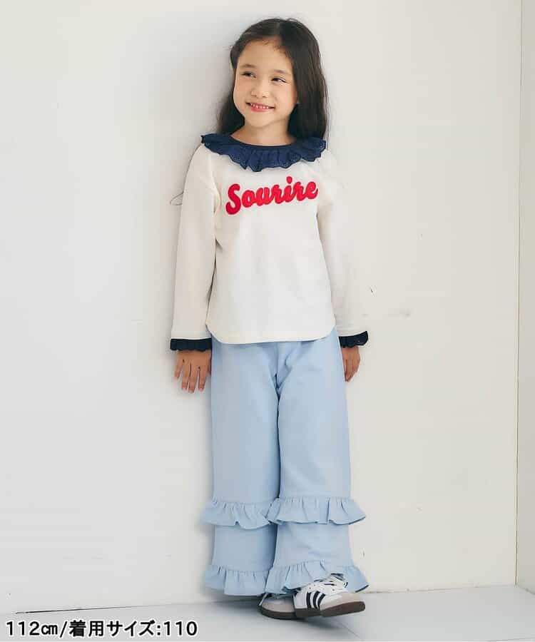 日本童裝 apres les cours 蕾絲領袖口上衣 80-140cm 女童款 秋季 TOPS