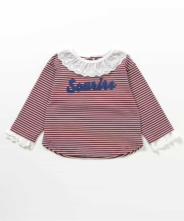 日本童裝 apres les cours 蕾絲領袖口上衣 80-140cm 女童款 秋季 TOPS