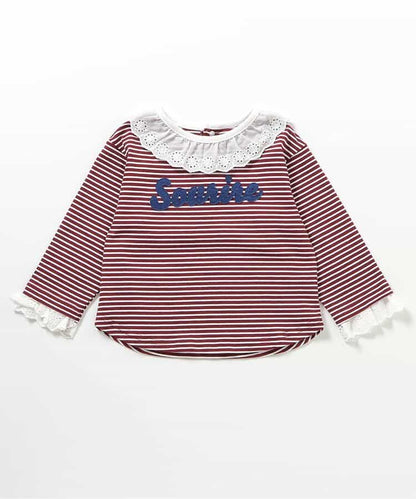 日本童裝 apres les cours 蕾絲領袖口上衣 80-140cm 女童款 秋季 TOPS
