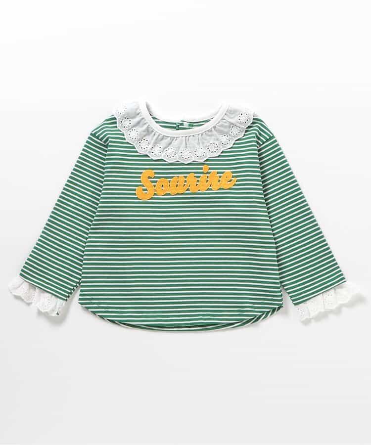 日本童裝 apres les cours 蕾絲領袖口上衣 80-140cm 女童款 秋季 TOPS