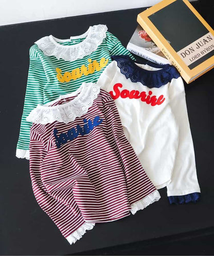 日本童裝 apres les cours 蕾絲領袖口上衣 80-140cm 女童款 秋季 TOPS