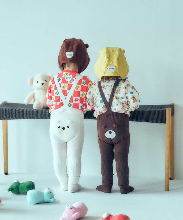 日本直送 apres les cours x tiny bear Palette 提花針織帽 46-48cm 初生嬰兒 帽系列 聖誕紅/新年紅