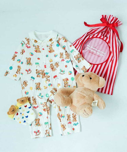 日本童裝 apres les cours x tiny bear Palette 翻領連身衣 60-80cm 男童款/女童款 初生嬰兒 秋季 Jumpsuit