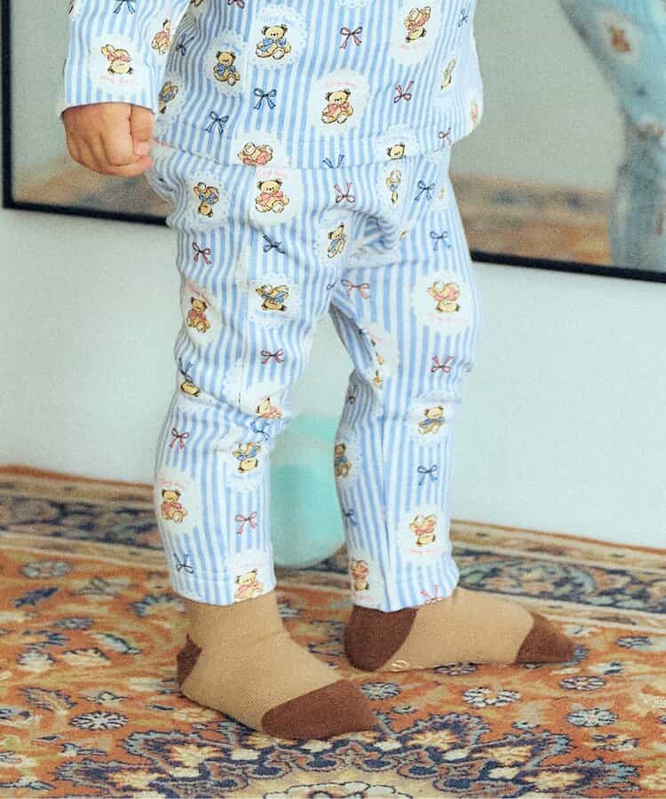 日本童裝 apres les cours x tiny bear Palette 印花長褲 70-90cm 男童款/女童款 初生嬰兒 秋季 PANTS 聖誕紅/新年紅