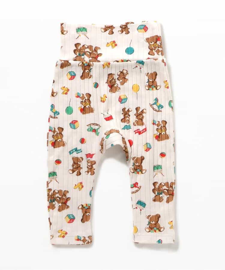 日本童裝 apres les cours x tiny bear Palette 印花長褲 70-90cm 男童款/女童款 初生嬰兒 秋季 PANTS 聖誕紅/新年紅