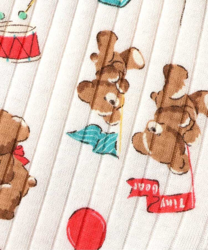 日本童裝 apres les cours x tiny bear Palette 印花長褲 70-90cm 男童款/女童款 初生嬰兒 秋季 PANTS 聖誕紅/新年紅