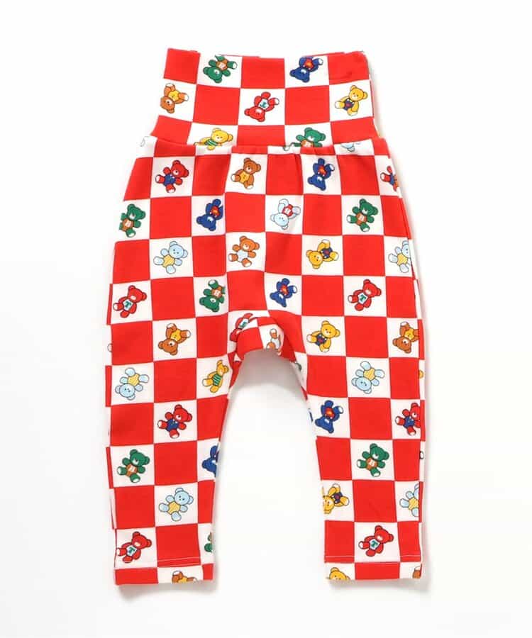 日本童裝 apres les cours x tiny bear Palette 印花長褲 70-90cm 男童款/女童款 初生嬰兒 秋季 PANTS 聖誕紅/新年紅