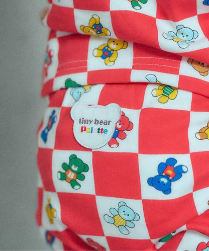 日本童裝 apres les cours x tiny bear Palette 印花長褲 70-90cm 男童款/女童款 初生嬰兒 秋季 PANTS 聖誕紅/新年紅