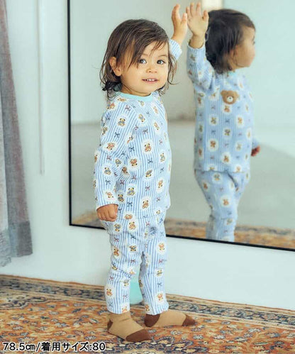 日本童裝 apres les cours x tiny bear Palette 印花長褲 70-90cm 男童款/女童款 初生嬰兒 秋季 PANTS 聖誕紅/新年紅