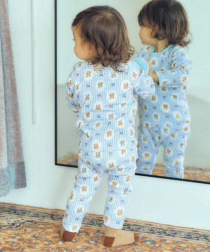 日本童裝 apres les cours x tiny bear Palette 印花長褲 70-90cm 男童款/女童款 初生嬰兒 秋季 PANTS 聖誕紅/新年紅