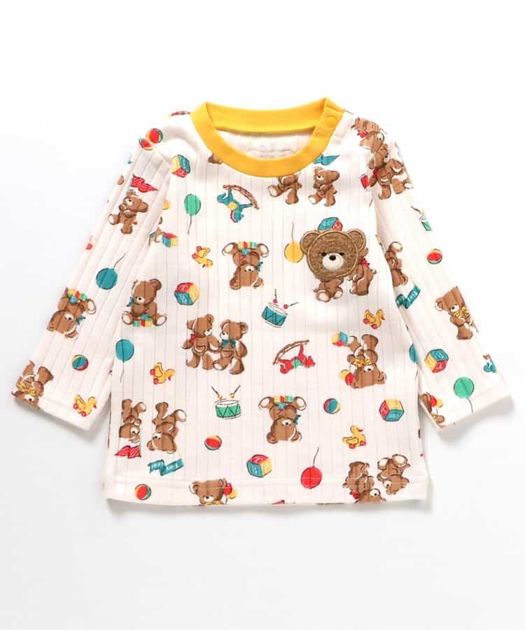 日本童裝 apres les cours x tiny bear Palette 全印花上衣 70-90cm 男童款/女童款 初生嬰兒 秋季 TOPS 聖誕紅/新年紅
