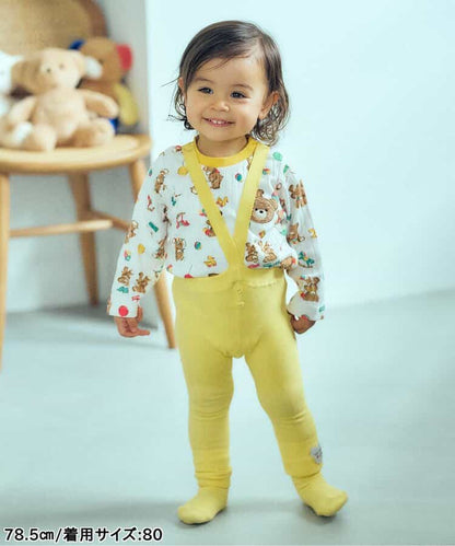 日本童裝 apres les cours x tiny bear Palette 全印花上衣 70-90cm 男童款/女童款 初生嬰兒 秋季 TOPS 聖誕紅/新年紅