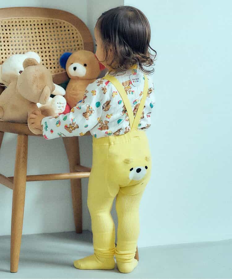日本童裝 apres les cours x tiny bear Palette 全印花上衣 70-90cm 男童款/女童款 初生嬰兒 秋季 TOPS 聖誕紅/新年紅
