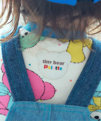 日本童裝 apres les cours x tiny bear Palette 全印花上衣 70-90cm 男童款/女童款 初生嬰兒 秋季 TOPS 聖誕紅/新年紅