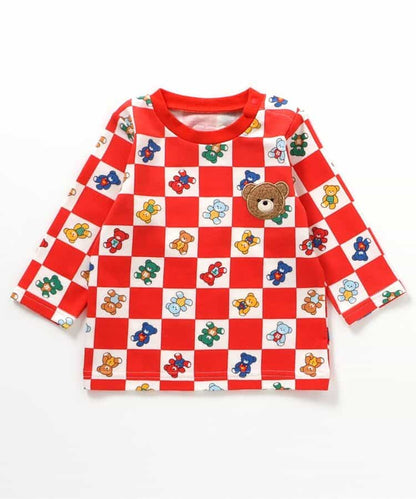 日本童裝 apres les cours x tiny bear Palette 全印花上衣 70-90cm 男童款/女童款 初生嬰兒 秋季 TOPS 聖誕紅/新年紅