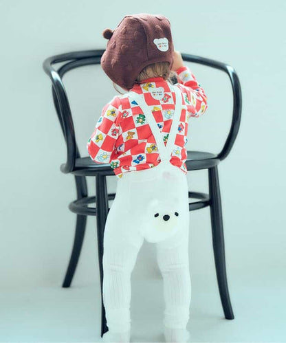 日本童裝 apres les cours x tiny bear Palette 全印花上衣 70-90cm 男童款/女童款 初生嬰兒 秋季 TOPS 聖誕紅/新年紅