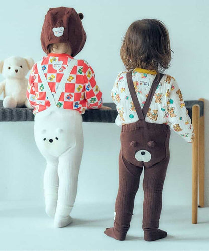 日本童裝 apres les cours x tiny bear Palette 全印花上衣 70-90cm 男童款/女童款 初生嬰兒 秋季 TOPS 聖誕紅/新年紅
