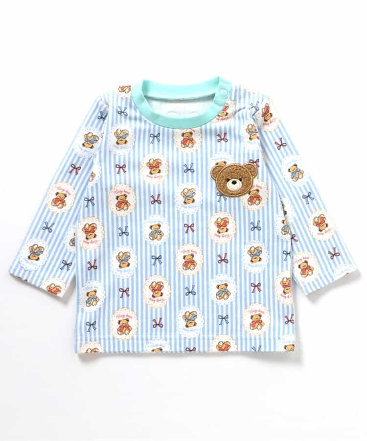 日本童裝 apres les cours x tiny bear Palette 全印花上衣 70-90cm 男童款/女童款 初生嬰兒 秋季 TOPS 聖誕紅/新年紅