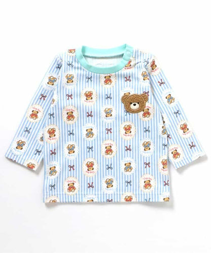 日本童裝 apres les cours x tiny bear Palette 全印花上衣 70-90cm 男童款/女童款 初生嬰兒 秋季 TOPS 聖誕紅/新年紅