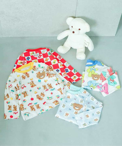 日本童裝 apres les cours x tiny bear Palette 全印花上衣 70-90cm 男童款/女童款 初生嬰兒 秋季 TOPS 聖誕紅/新年紅