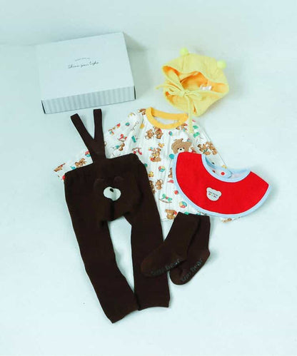 日本童裝 apres les cours x tiny bear Palette 全印花上衣 70-90cm 男童款/女童款 初生嬰兒 秋季 TOPS 聖誕紅/新年紅