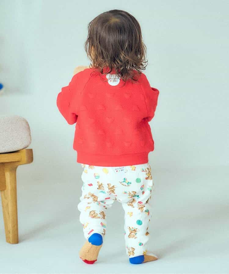 日本童裝 apres les cours x tiny bear Palette 提花外套 70-90cm 男童款/女童款 初生嬰兒 秋季 OUTERWEAR 聖誕紅/新年紅
