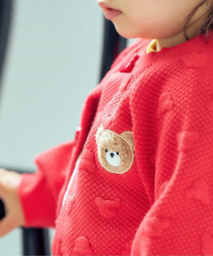 日本童裝 apres les cours x tiny bear Palette 提花外套 70-90cm 男童款/女童款 初生嬰兒 秋季 OUTERWEAR 聖誕紅/新年紅
